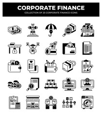 Corporate Finance Icons: A Collection of 25 Essential Financial Icons