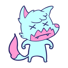 dead fox cartoon character