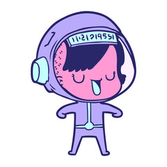 cartoon astronaut woman