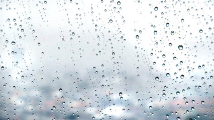 raindrops on glass wall background