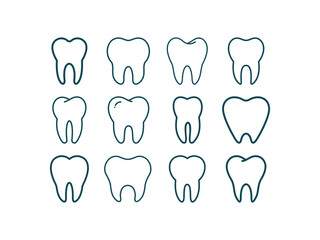 Dental Teeth Stock Vector Logo Collection Set