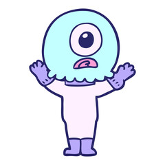 Obraz premium cartoon cyclops alien spaceman