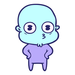 cartoon weird bald spaceman