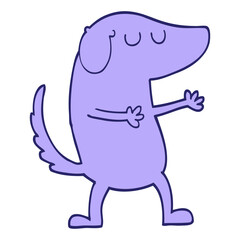 hand drawn doodle style cartoon happy dog