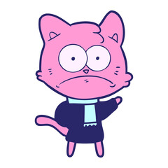 cartoon nervous cat