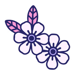 iconic tattoo style image of flowers