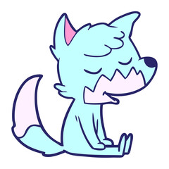 friendly cartoon sitting fox