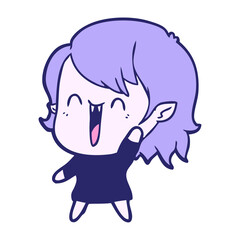 cute cartoon happy vampire girl