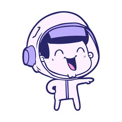 happy cartoon astronaut