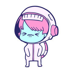 angry cartoon space girl