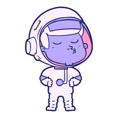 cartoon confident astronaut