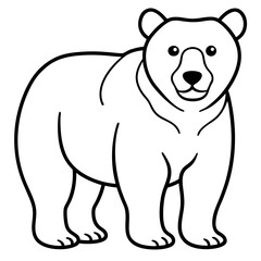 Obraz premium Bear line art vector