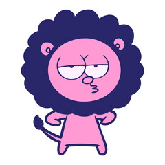 cartoon bored lion