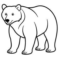 Bear line art vector