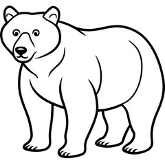 Obraz premium Bear line art vector