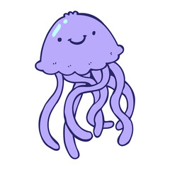 cartoon happy jellyfish