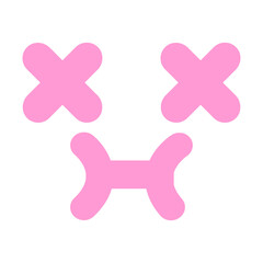 Fototapeta premium cute dead face icon