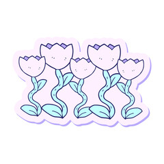 sticker of a cartoon flowers
