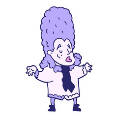 cartoon doodle man in wig