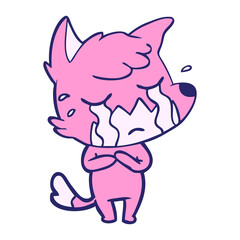 crying fox cartoon