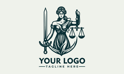 Statue of Lady Justice holding balance scales and sword to represent impartial law enforcement. Legal concept
