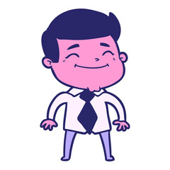 happy cartoon businessman