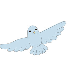 Blue Doodle Drawn Dove Bird Symbol Icon. Peace and Freedom Mascot Character. Cute Lovely Childish Outline Pet Silhouette. Baby Room Interior or Wedding Romantic Decoration