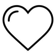 Simple black outline heart shape love icon graphic