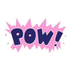 cartoon doodle word pow