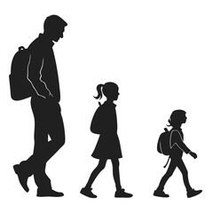 silhouette Man girl students classmates pictogram icon on white background