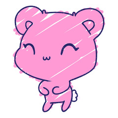 Cute Bear Chalk Drawing