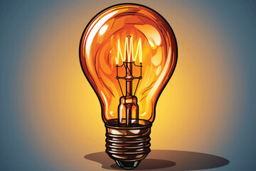 Photo of light bulb with yellow shining