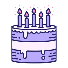 iconic tattoo style image of a birthday cake