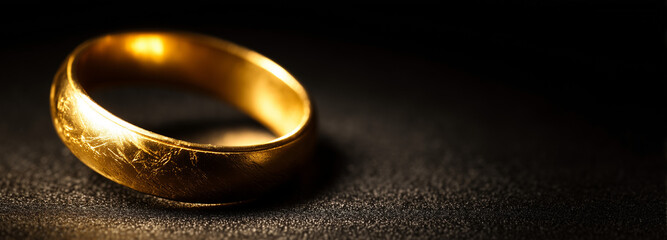 wedding rings on a black background