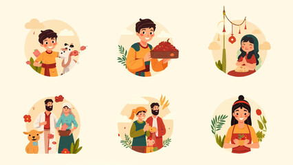 Fototapeta premium Celebrating Eid al-Adha A Family's Harvest and Traditions