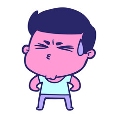 Obraz premium cartoon man sweating