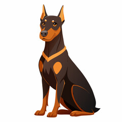 Alert Doberman Puppy Vector &ndash; Strong Guard Dog Drawing