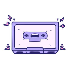 cartoon angry old cassette tape