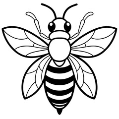 Bee line art  vector