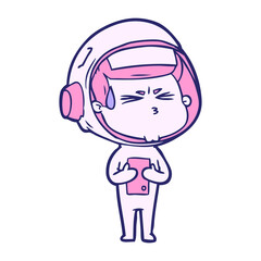 Obraz premium cartoon stressed astronaut