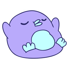 freehand drawn cartoon cute kawaii red robin