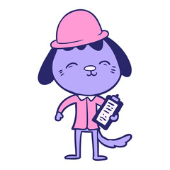 happy cartoon office worker dog