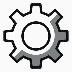 Simple gear icon machine part settings cogwheel engineering