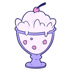 cartoon tasty dessert