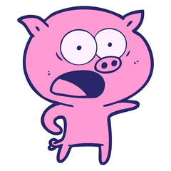 cartoon pig shouting