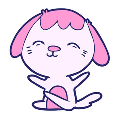 happy cartoon sitting dog