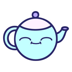 cute cartoon of a happy teapot
