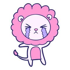 Fototapeta premium cartoon crying lion