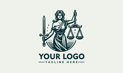 Statue of Lady Justice holding balance scales and sword to represent impartial law enforcement. Legal concept
