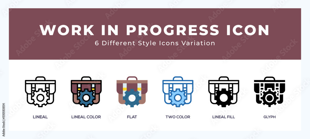 Aufkleber work in icons set. different style of icons simple vector illustration.